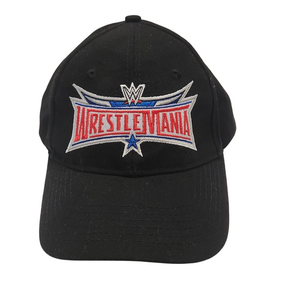 WWE Wrestlemania 32 2016 Baseball Cap Black Embroidered Logo Hat Adult Size - Picture 1 of 6